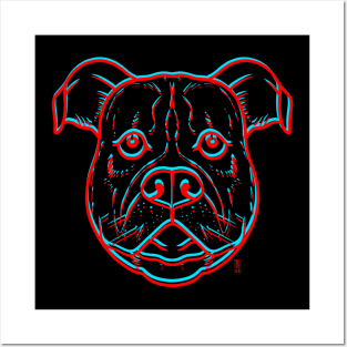 3D pitbull Posters and Art